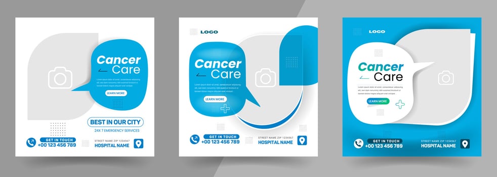 Medical healthcare social media post template vector