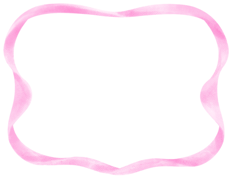 Coquette Bright Pink Ribbon Frame Watercolor png