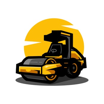 Tandem Roller Logo for Construction Company vector