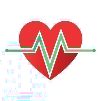 heart with heartbeat icon vector