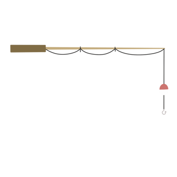 A fishing rod and a lure hanging from a hook png