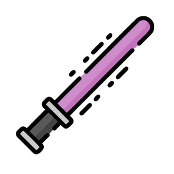 a purple light saber on a white background vector