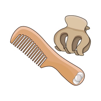 illustration of comb and hair clip vector