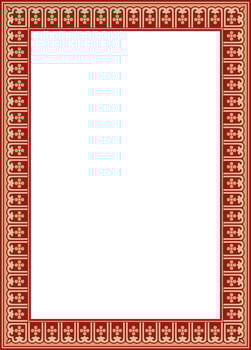 golden with red Chinese rectangle, frame. Square ornaments of oriental peoples, korea, taiwan, china, hong kong, indonesia vector