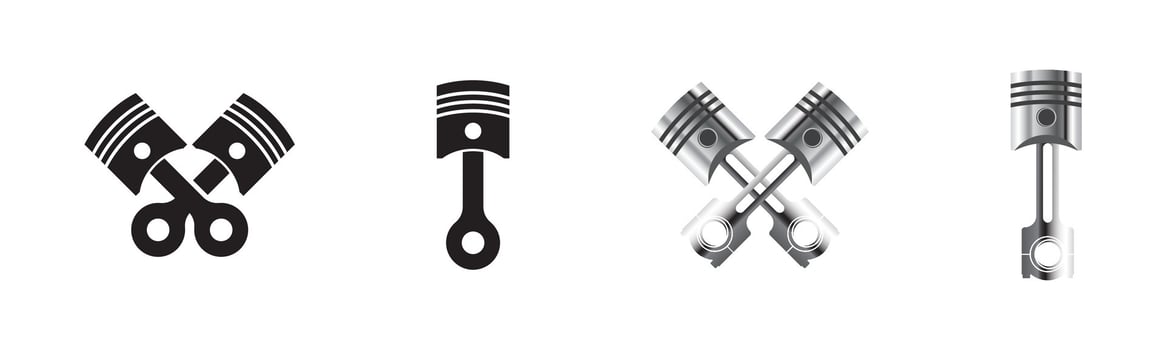 Car piston icon. Engine part symbol vector
