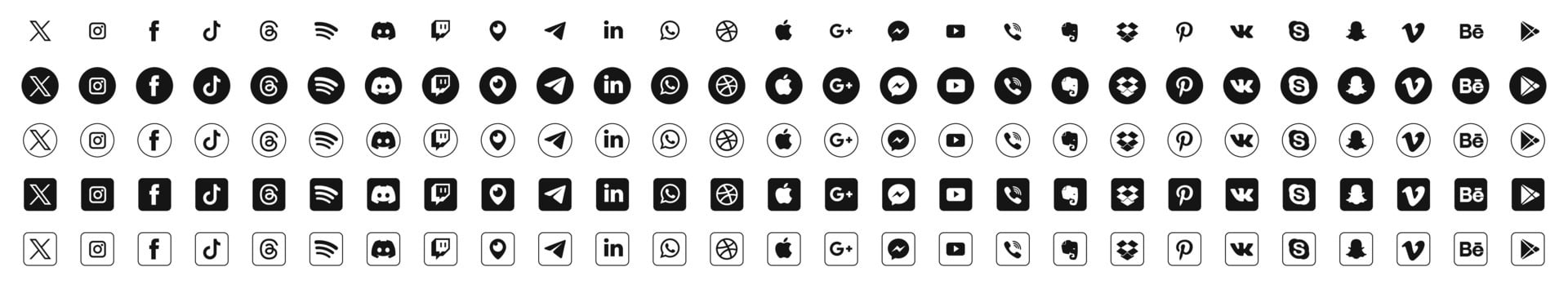 Rivne, Ukraine - September 5, 2024. Popular social media editorial logos. Instagram, Facebook, and Twitter set vector