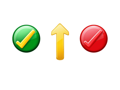 Guidance symbols for decision-making in tasks, cut out transparent png