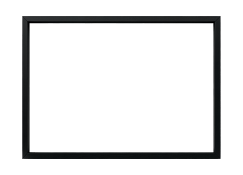 Simple black frame ready for artwork display, cut out transparent png