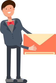 Businessman Character Holding Mail png