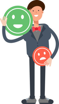 Businessman Character and Emoticon Sign png