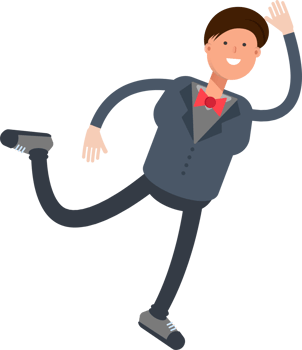 Businessman Character Jumping and Flying png