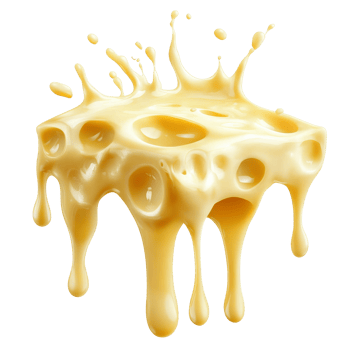 Dripping melted cheese on white background, cut out transparent png