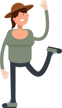 Woman in Hat Character Relaxing Illustration png