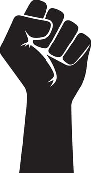 Custom Strong Raised Fist Silhouette Graphics for Designers vector