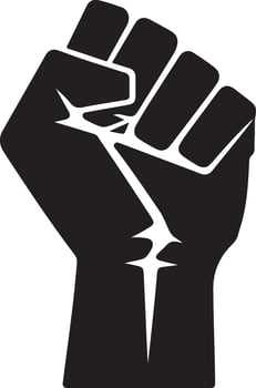Bold and Strong Raised Fist Silhouette Images vector