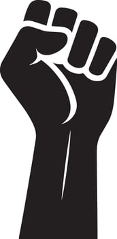 Free Strong Raised Fist Silhouette for Social Movements vector