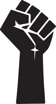 Strong Raised Fist Silhouette Art for Activist Campaigns vector