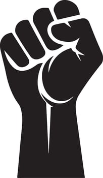 Download Strong Raised Fist Silhouette Graphics vector