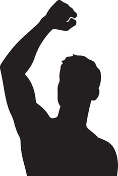 Stunning Strong Raised Fist Silhouette for Posters vector