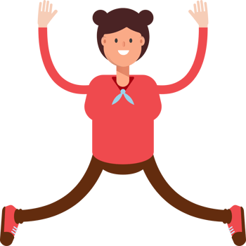 Cute Girl Character Relaxing and Jumping png