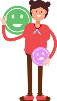 Cute Girl Character and Emoticon Sign png