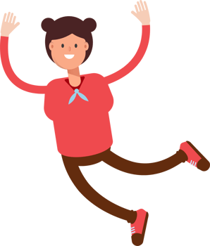 Cute Girl Character Relaxing and Jumping png