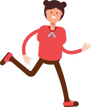 Cute Girl Character Running png