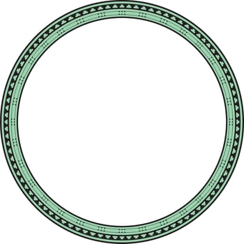round green and black seamless classic byzantine ornament. Infinite circle, border, frame Ancient Greece, Eastern Roman Empire. Decoration of the Russian Orthodox Church. vector