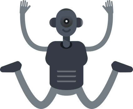 Robot Character Jumping png