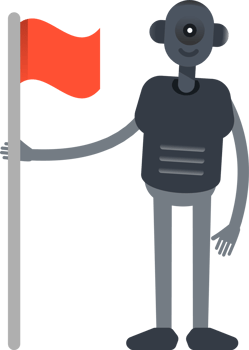 Robot Character Holding Flag png