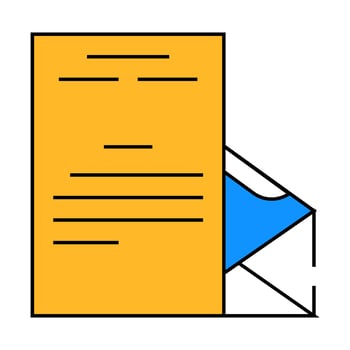 review letter mail icon color illustration vector