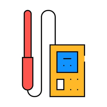 electromagnetic field detector measuring equipment icon color illustration vector