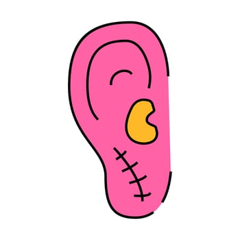 ear surgery sign icon color illustration vector