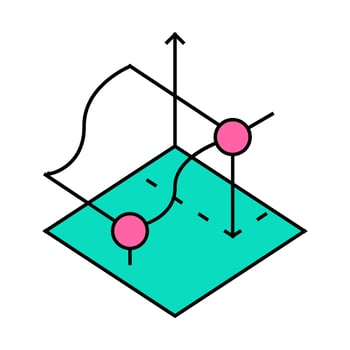 3d tracking flat icon color illustration vector