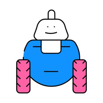 robot toy flat icon color illustration vector