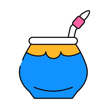 mate tea icon color illustration vector