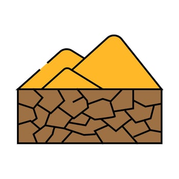 drought disaster icon color illustration vector