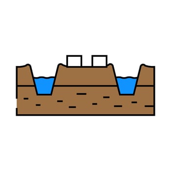 mining peat icon color illustration vector