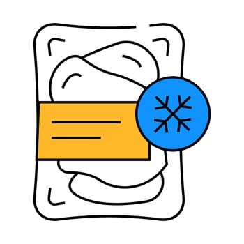 meat fillet frozen food icon color illustration vector