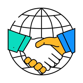 international partnership icon color illustration vector