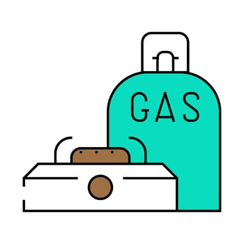 gas cooktop icon color illustration vector