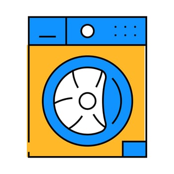 washer machine appliance icon color illustration vector