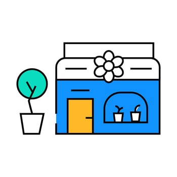 flower shop icon color illustration vector