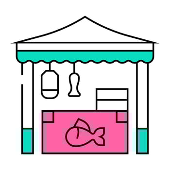 seafood market icon color illustration vector