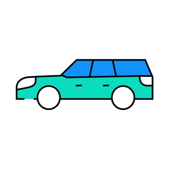 station wagon estate car icon color illustration vector