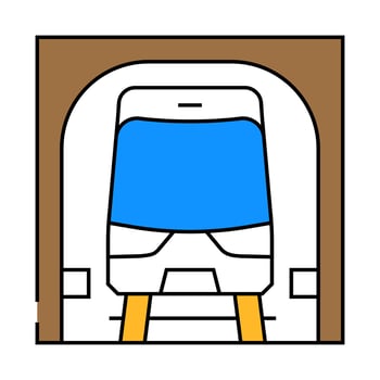 underground metro transport icon color illustration vector