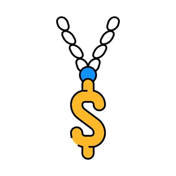 chain with dollar icon color illustration vector