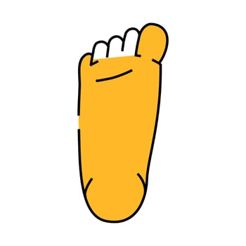 footprint barefoot human icon color illustration vector