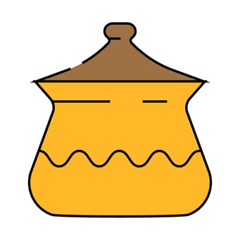 pot clay crockery icon color illustration vector