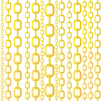 Gold chain seamless Pattern different sizes on white vector